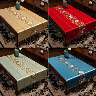 现代简约新中式茶几布长方形餐桌盖中式红木垫布台布客厅艺巾桌布
