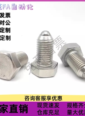 不锈钢粗牙玻珠BPHS16-30/40/50/60外六角螺栓型球头柱塞厂家直销