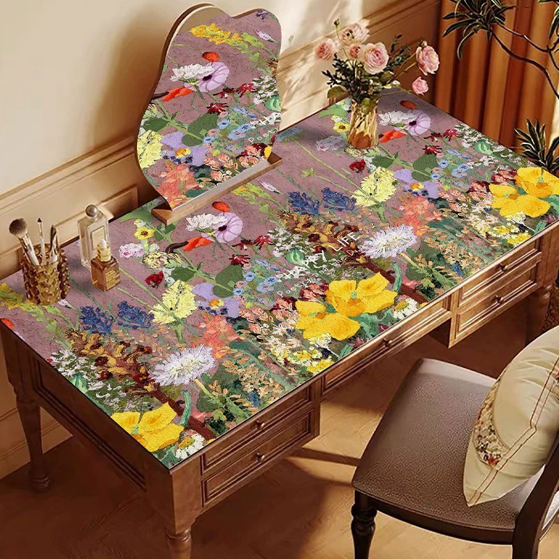 油画风书桌垫防水防油免洗书房学习桌垫办公室桌面保护垫茶几台布