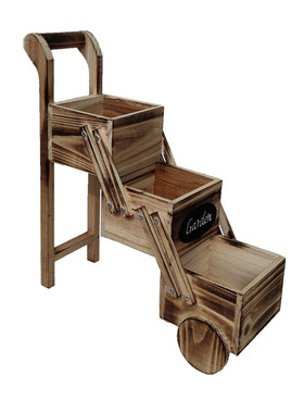 仿真鲜花绿植阳台花园木制花架装饰庭院幼儿园自然角环创田园摆件