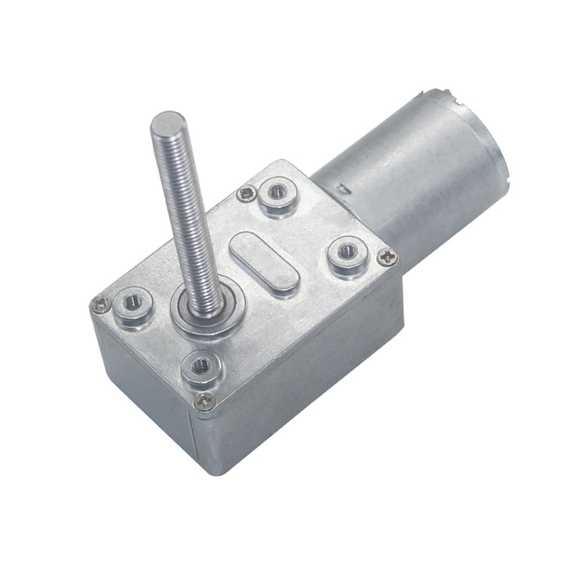 JGY370直流减速电机12V小型马达6V24V微型低速加长轴螺纹螺杆M6