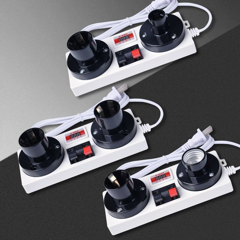 LED快捷式试灯台E27灯座接线夹大小螺口E14带开关试灯线试电夹