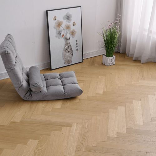 橡木原木色新三层人字拼鱼骨拼地暖锁扣复合实木地板15mm