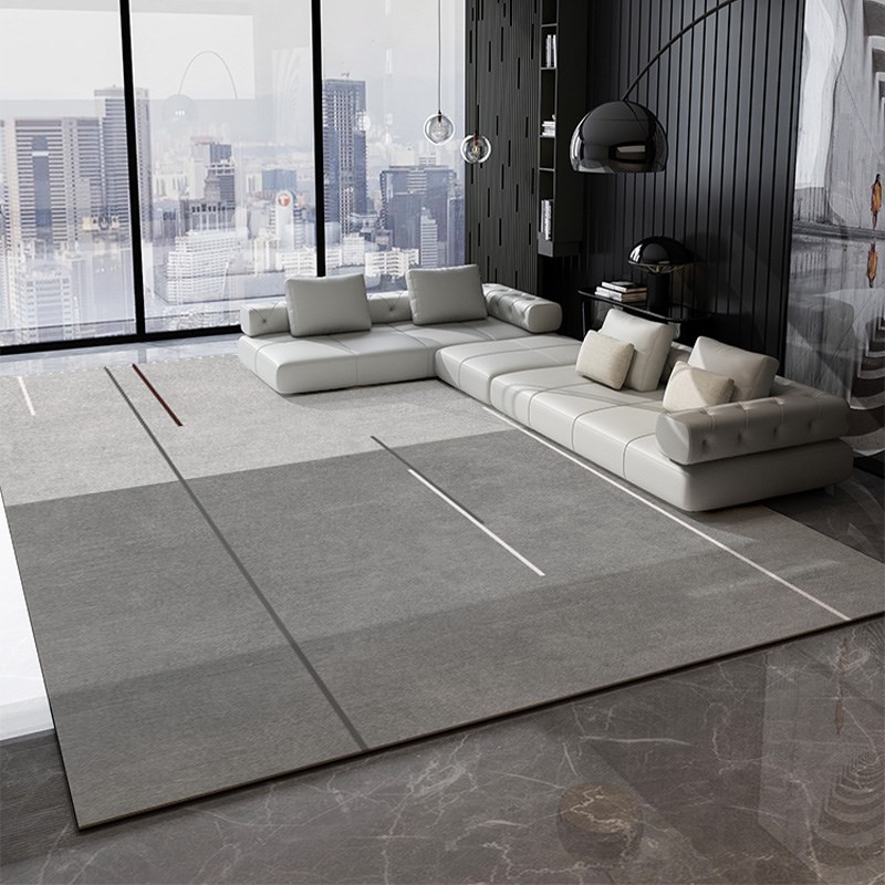 侘寂风地毯客厅免打理pvc皮革地垫现代简约茶几毯家用卧室大面积