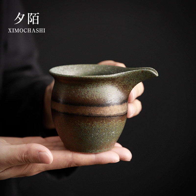鹰嘴式陶瓷茶杯公道杯茶水分离泡茶复古做旧手工分茶器茶海单个