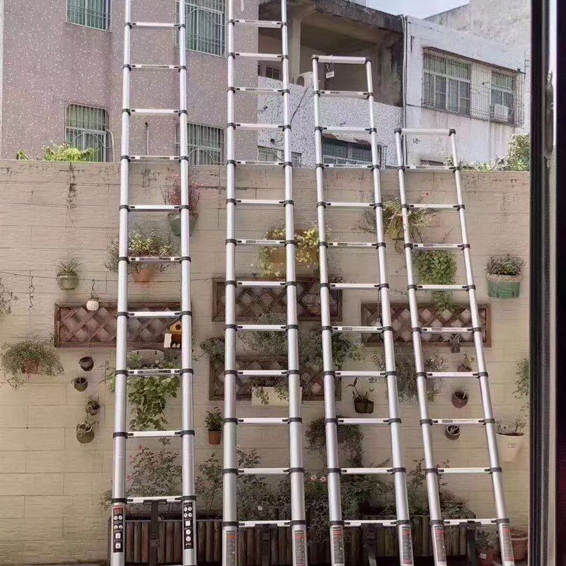 奥鹏梯子家用折叠铝合金伸缩梯人字梯特厚加宽踏板便携多功能直梯