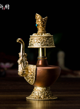 欧斯特 贲巴壶密宗灌顶供具铜奔巴壶 宝瓶无嘴有嘴净水瓶 大小号