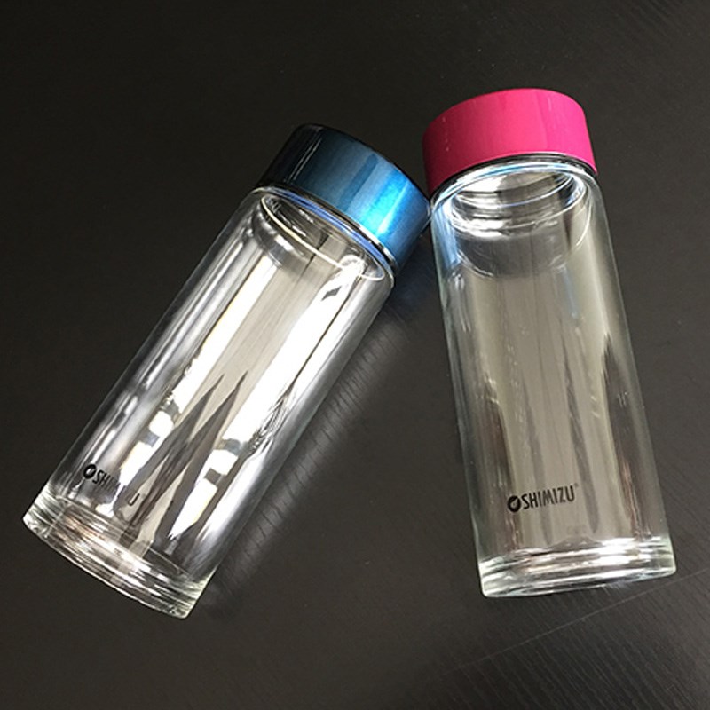 清水玻璃杯 男女士透明带盖办公水杯 大容量便携加厚单层茶杯子