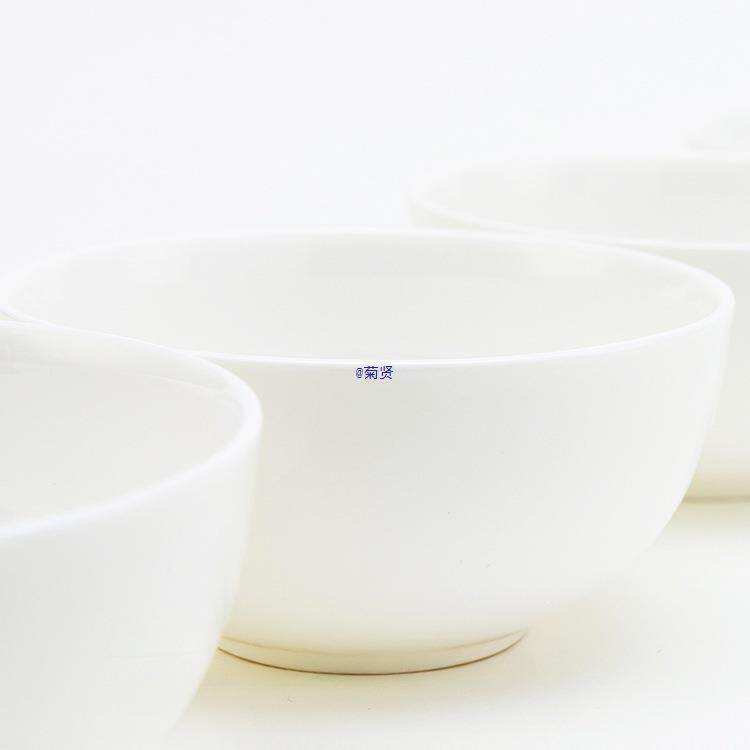 隆达骨瓷餐具家用碗纯白 碗个人 高温瓷碗高颜值饭碗陶瓷面碗