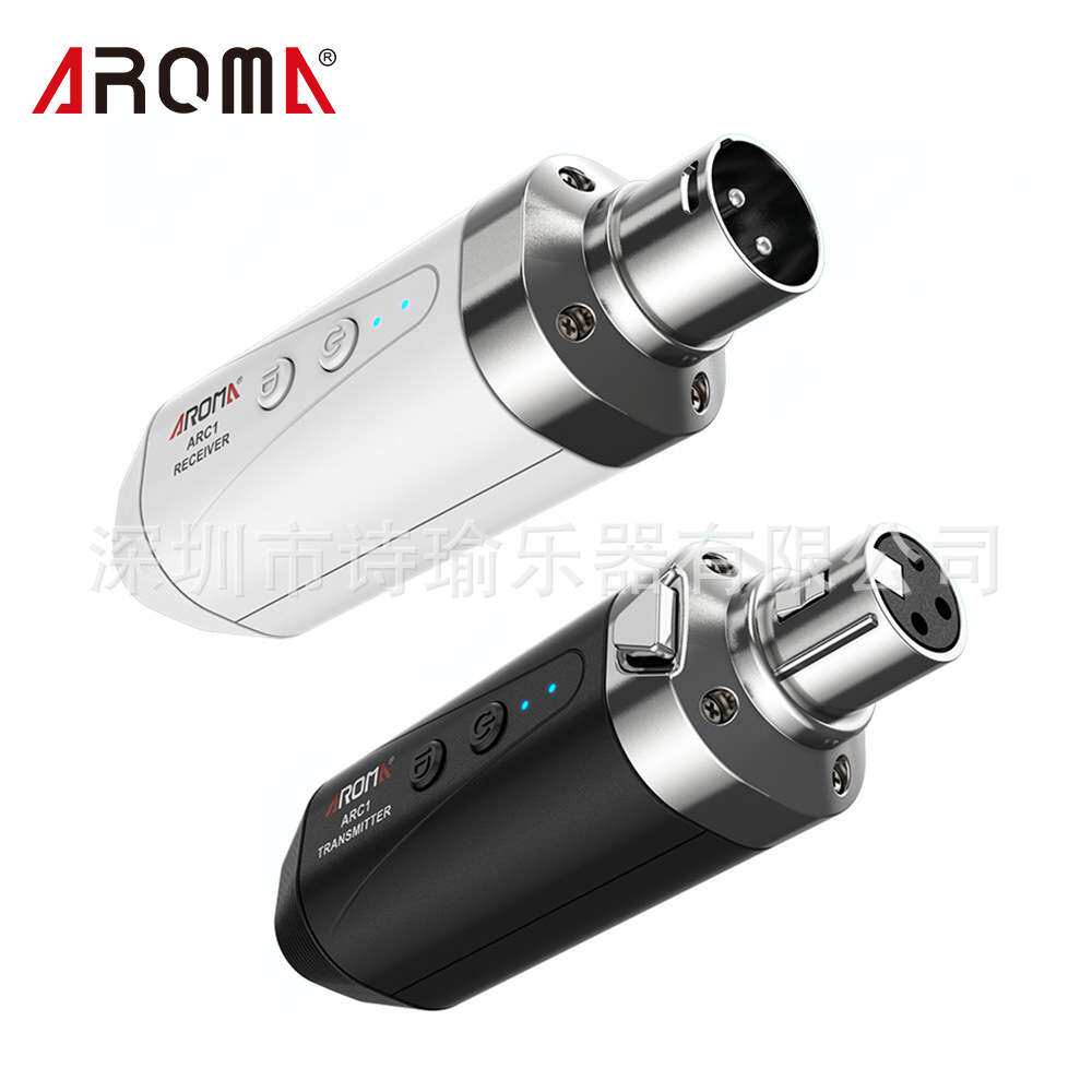 Aroma 5.8GHZ无线麦克风系统ARC1可充电发射器接收器
