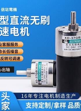 信达3650无刷电机12V24伏直流减速电动机可调速正反转微型小马达