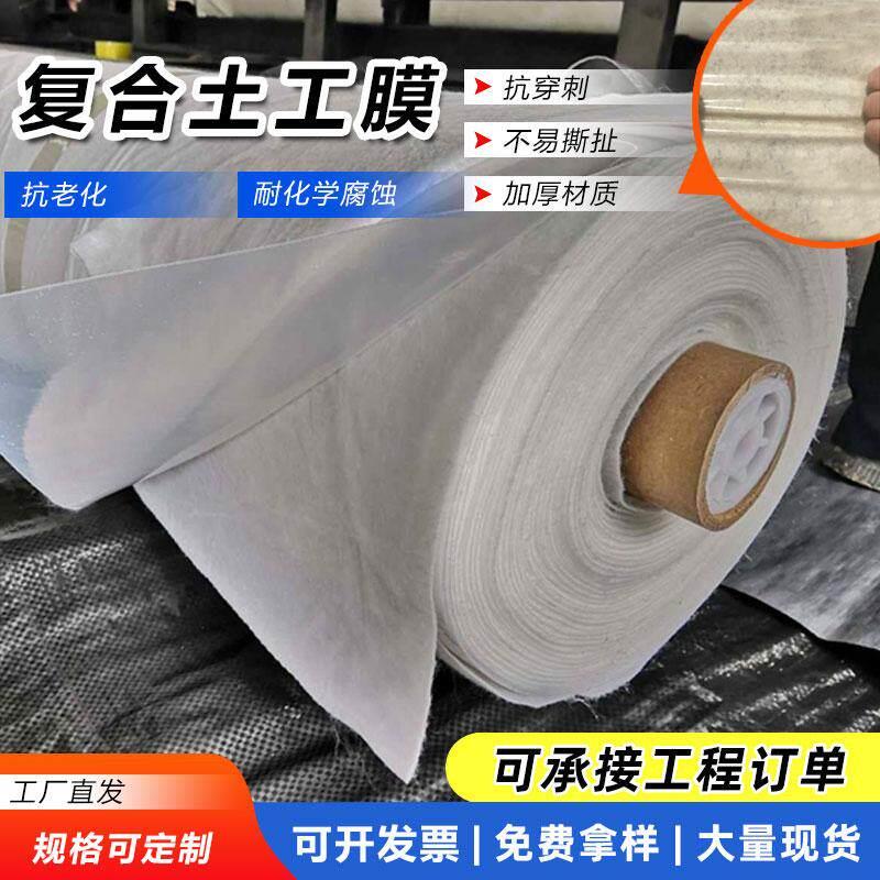 复合土工膜两布一膜防水土工布垃圾填埋防潮水库蓄水池加厚防渗膜