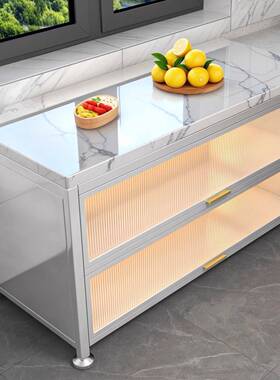 厨岩板置物架多层一多功能收餐纳柜房靠墙体台面微波炉烤箱QGJ边