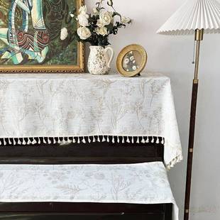 通式用钢琴罩布半罩清新现代简约全罩中古FS757715防尘电钢琴巾套