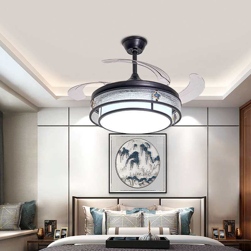 新中式吊灯带电风扇灯家用客厅遥控隐形led吊扇灯卧室饭厅餐厅灯
