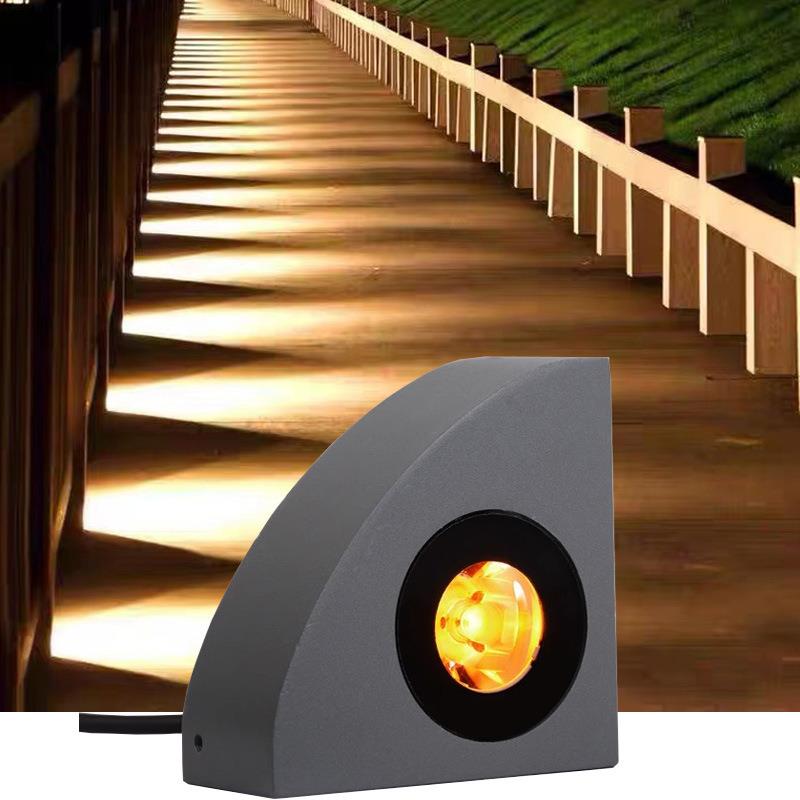 led直角台阶灯花园墙角灯踏步灯别墅落地嵌入式户外防水灯楼梯灯