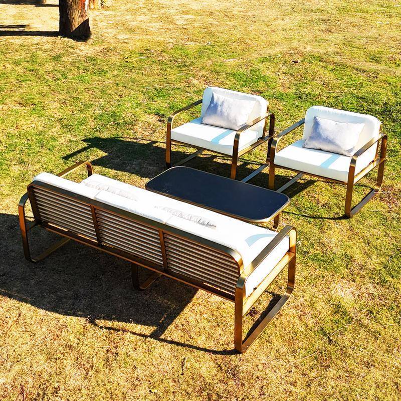 户外不锈钢沙发桌椅组合铝合金露天阳台庭院花园防晒防雨室外家具