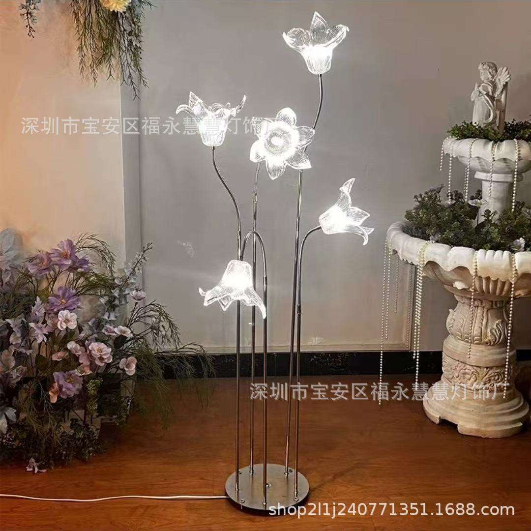 2024新款婚礼紫荆花路引灯发光星星铁艺布置落地摆件装饰婚庆道具