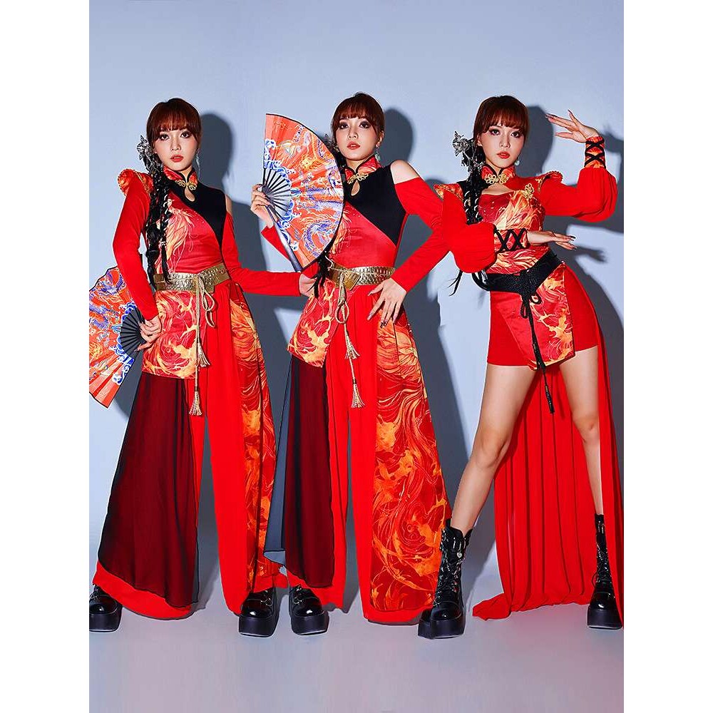 国潮商演舞蹈服女套装新款中国风舞台装大气女歌手服装ds演出服
