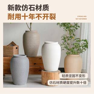 特大号花盆北厚欧简约镁泥加油风大口径客厅民宿落地种奶树高大深