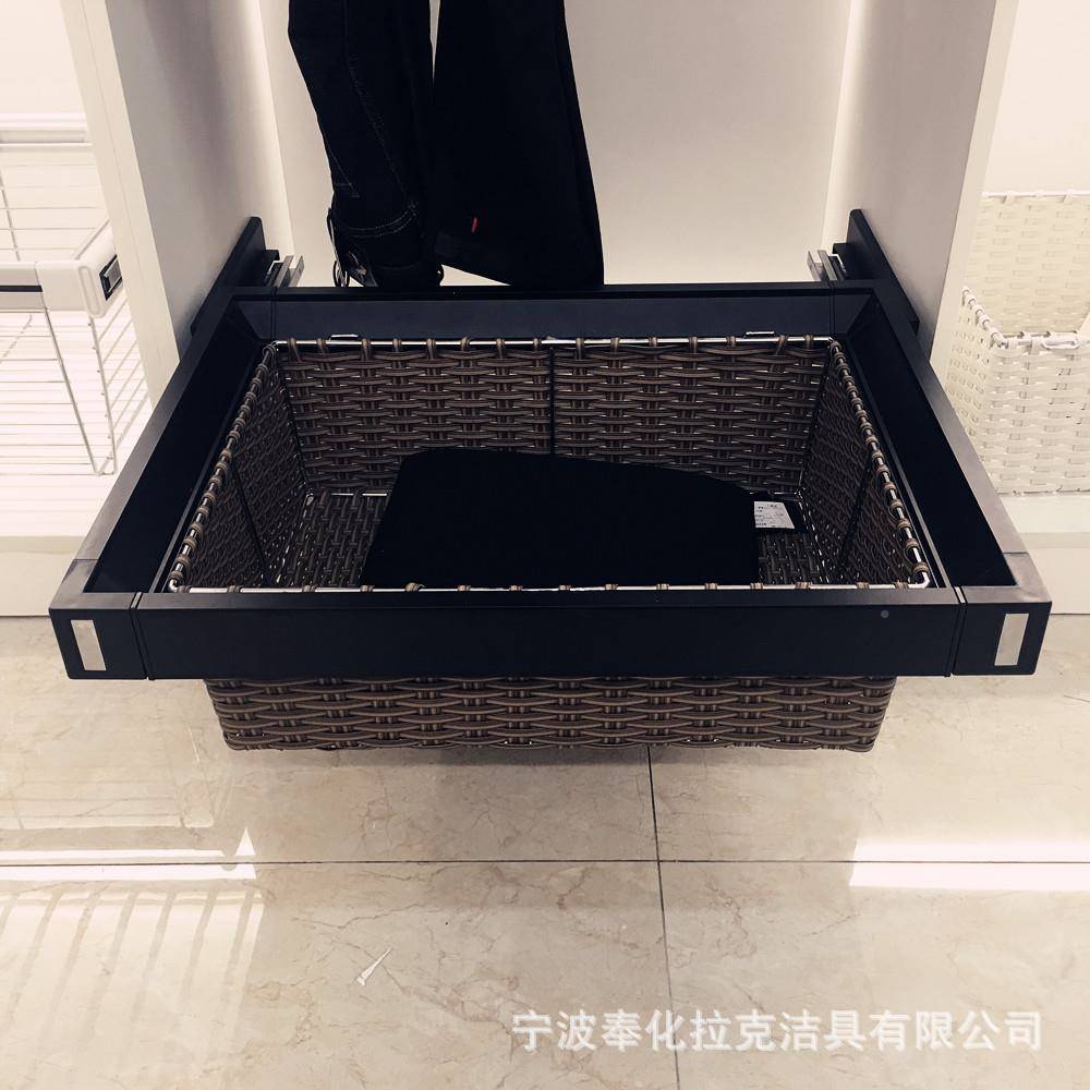 帽间冲阻尼篮收纳拉篮衣柜推拉缓盒JH-203伸缩储物衣衣物收纳篮
