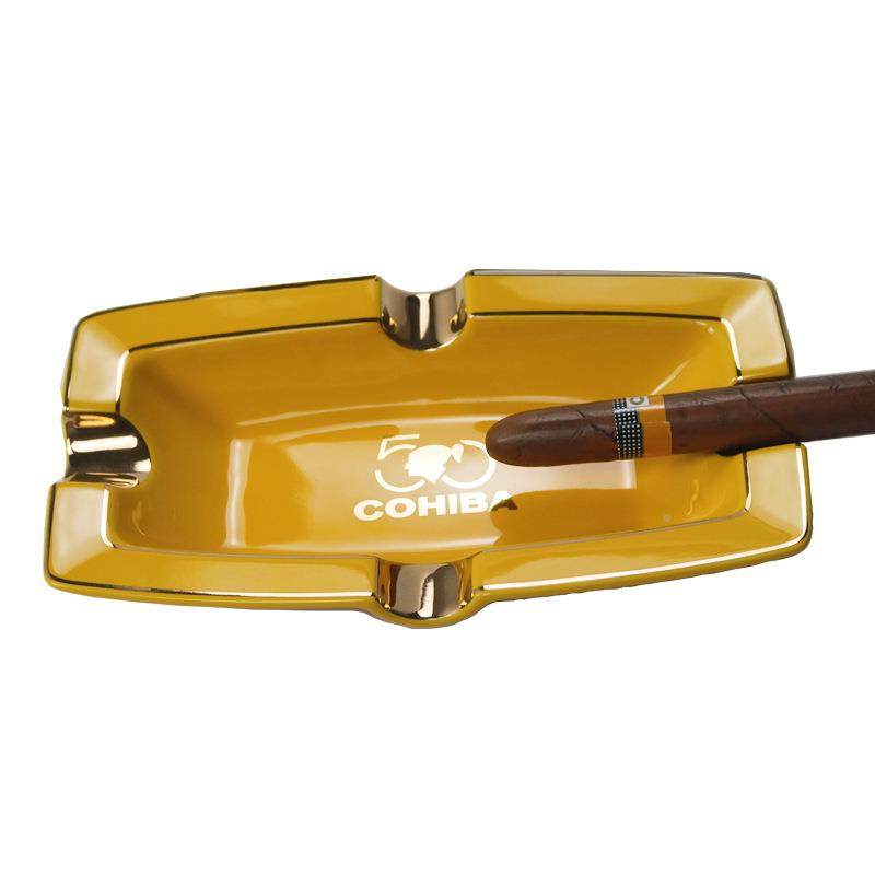 现货雪茄彩烟灰式缸瓷骨瓷陶绘描金烟灰缸欧创75061意大号4烟槽烟,家居饰品,装饰烟灰缸,淘宝优惠券,粉丝福利购,淘宝优惠卷