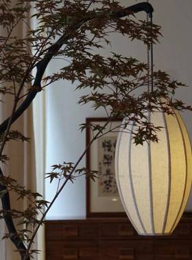 树枝新中式落地19604灯寂禅意灯茶复古室客厅氛围灯诧风布艺笼钓