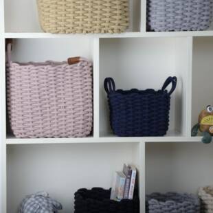 热销北欧风手工棉线绳粗编棉绳收纳盒约纳棉线收篮杂简物筐储物置