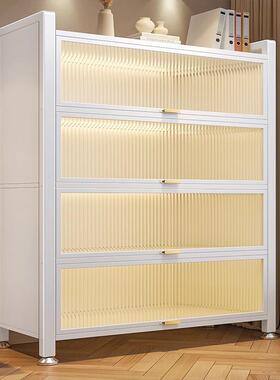 钢制书家用带门儿童书柜落地202411用客厅储物架柜防尘示多展层收