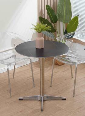 北小圆实木创意网红桌大理石岩板谈接待会欧客休闲P1-062A咖啡洽