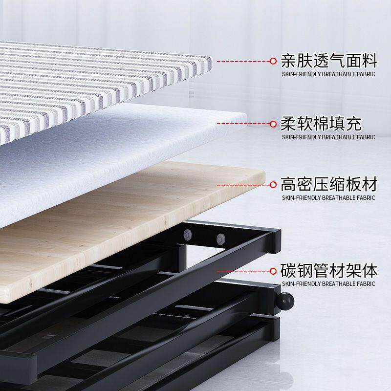 人床1米2折叠硬床单人铁床家用小型见详情一米二出租屋房陪户护单