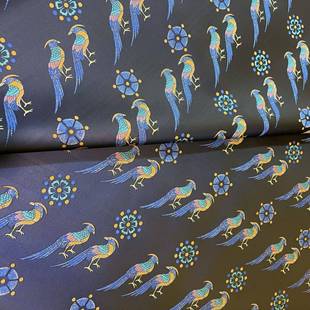 五彩翟仿TFJ宋遗新中式 布 国风面料复古风女士锦马非甲旗袍服鸟装