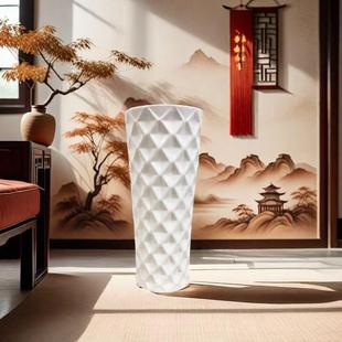 陶瓷盆网格大白色落地号高款简约北欧发花财树绿植特园b0011艺花