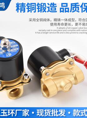 电磁22球ROQ0v水阀控制喷泉阀二位二通电阀磁阀24v铜电黄磁阀