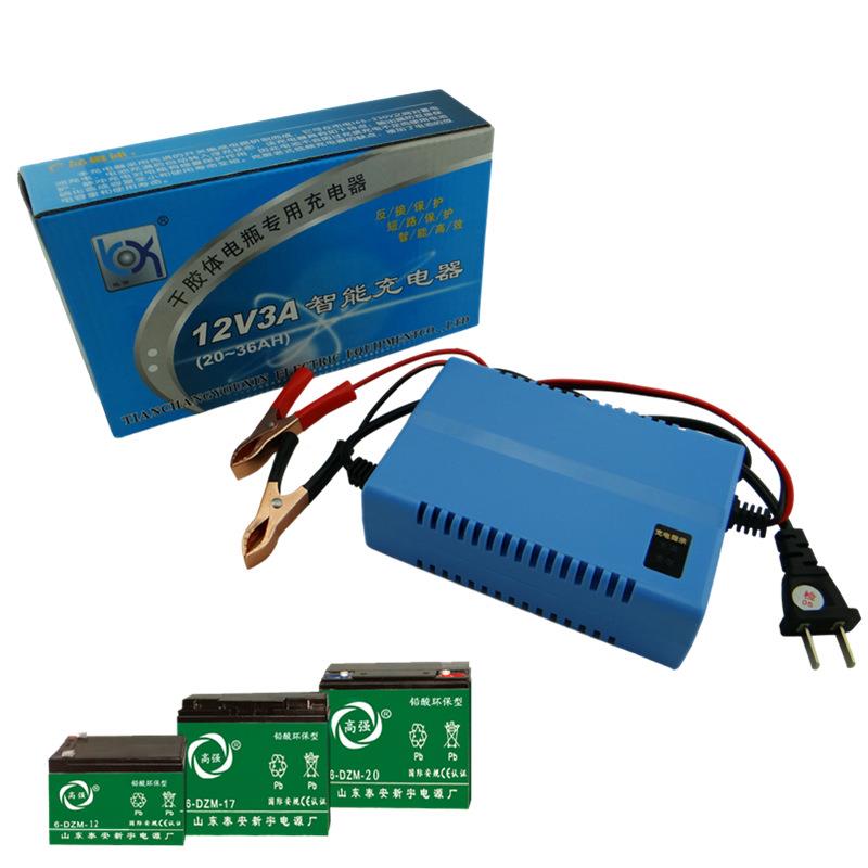 优信1V3A汽车摩托车电动车电12V3A红瓶单A只铅酸蓄电V池12充电器2