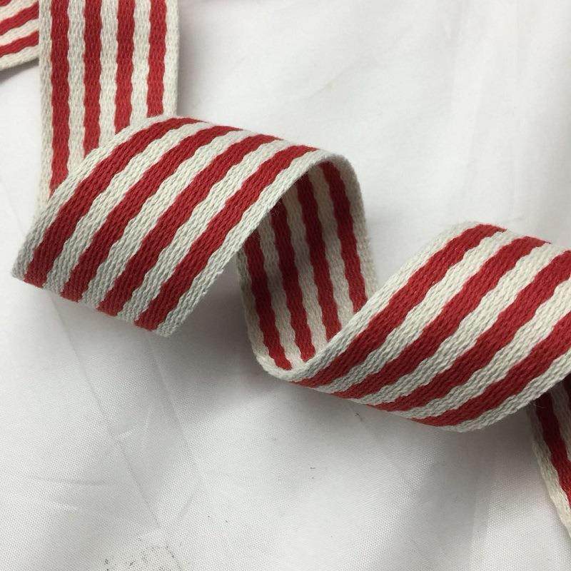 包KDE厂家现货涤棉九纹黑白黑蓝白蓝白红红3.8CM棉织带箱条织带