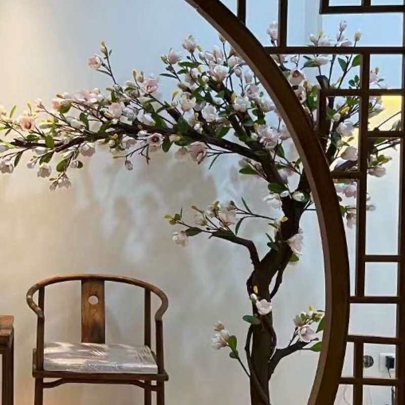 仿真玉兰花树仿真植物假树大型落地花艺橱窗装饰假花室内客厅摆件