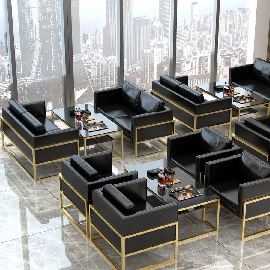 办公室桌椅组合商务茶几组合休息区套装接待室沙发洽谈会客沙发