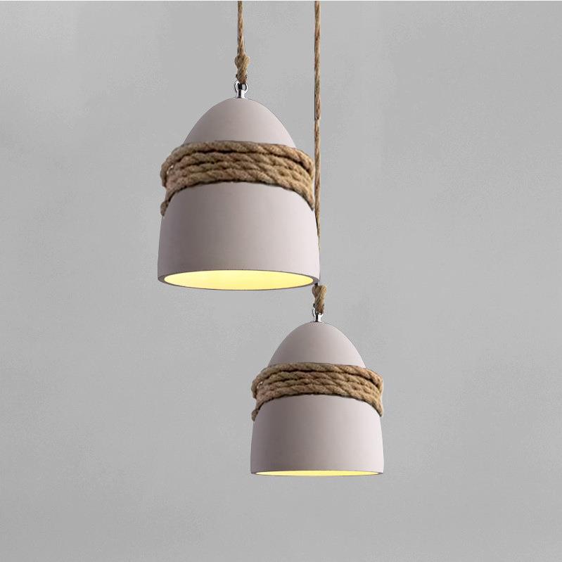 复古怀旧餐厅吊灯民宿酒吧台灯清吧店铺loft工业风麻绳水泥吊灯具