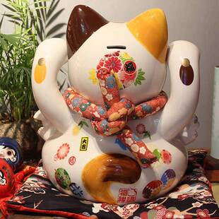16寸特大号招财猫招陶瓷财罐猫存钱企业银行商务开礼业86617品招