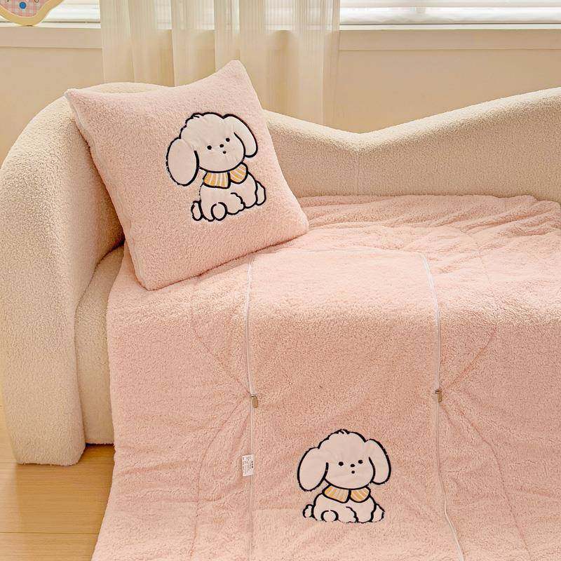 牛奶绒抱枕被子两二合加厚办公室午睡毯一LMY-YJ-1子头枕被车载靠