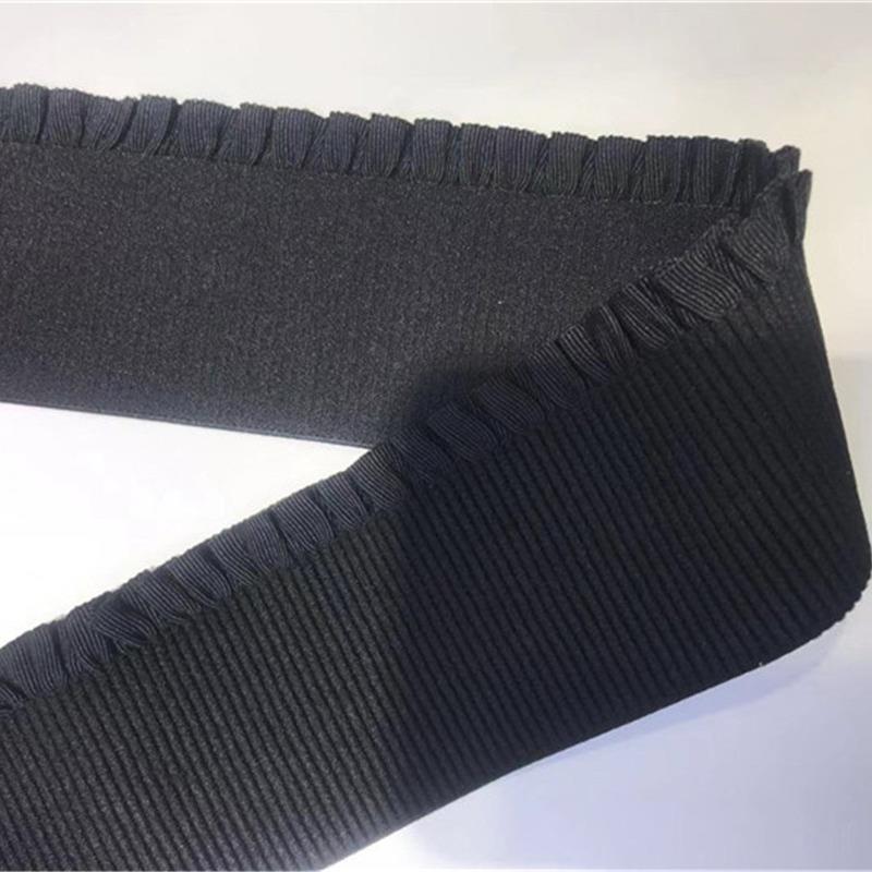松厂家货6分荷叶边仿尼龙坦克纹高现弹力371裙边裤公头紧织带