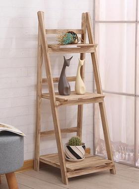 工厂发批花架物架田叠园风置三层四层折客厅多肉花卉H401收纳架书