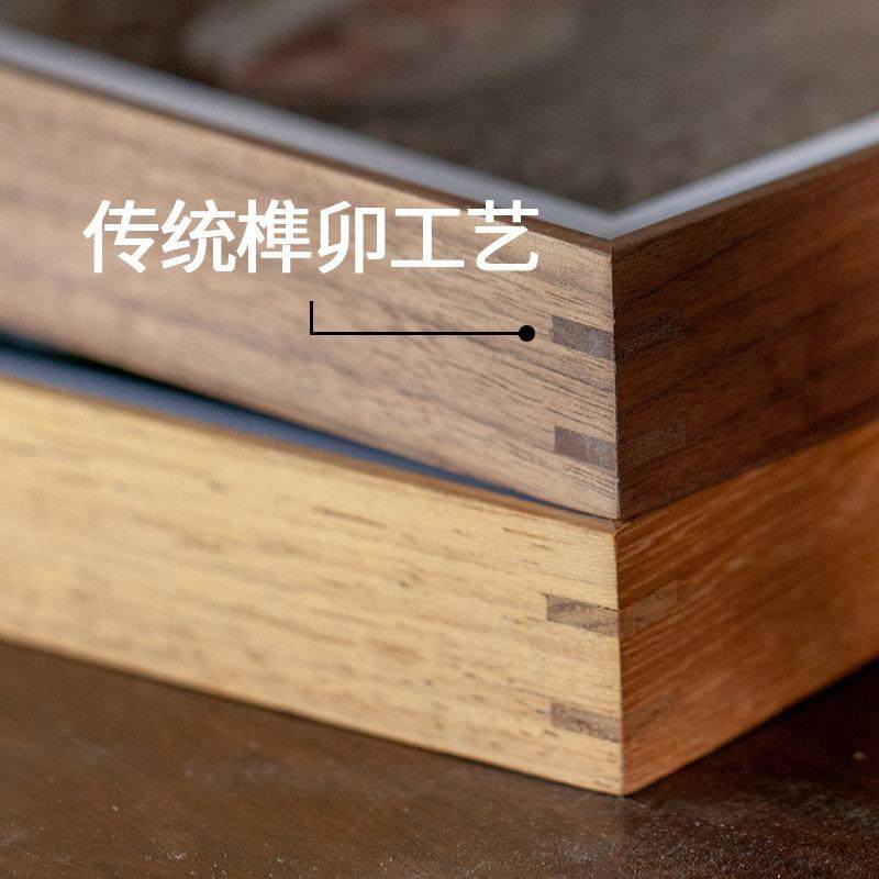 照片做成相来图SM实木婚纱裱照冲印洗挂墙榫卯画框框装A4F1