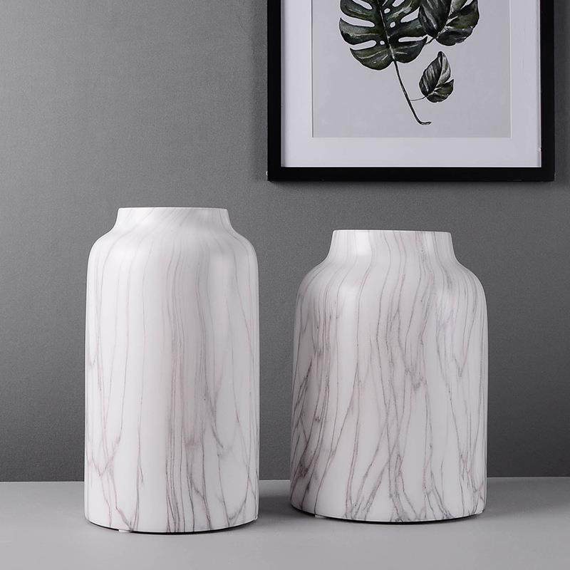 北欧风格大家口径陶瓷工瓶大理石纹落花地干花插花高级感摆直坛身,家居饰品,花瓶,淘宝优惠券,粉丝福利购,淘宝优惠卷