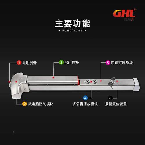 GHL金捍杆力机电一刷体GHL-916A逃生门锁消防电控锁火防门门禁卡