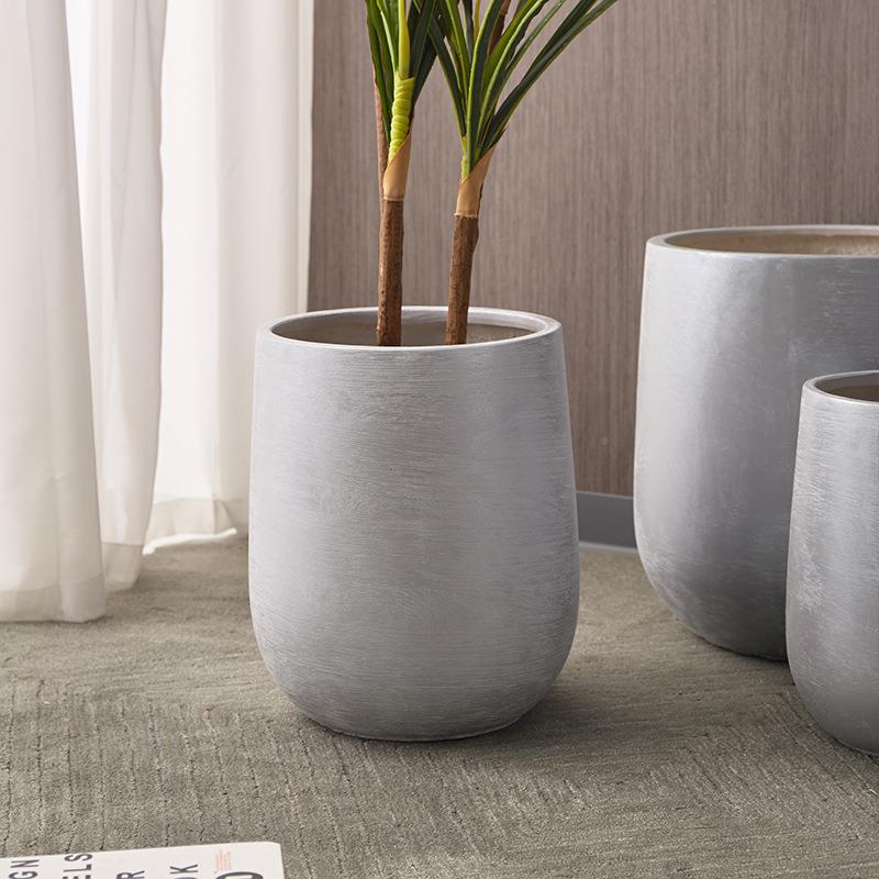 特高大镁泥花盆高档家装商场绿仿真植盆栽深大口VAJ径创意摆号件