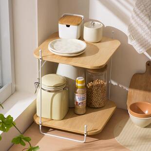 厨房转角置物台面角落调料架料靠WCN墙一体架三角调多功品能收纳