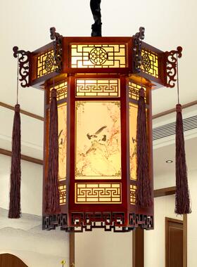 中式实宫灯餐厅店酒楼灯笼走廊门07609899木头茶古风建筑仿古羊皮