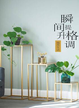 北FJO2257欧尚铁艺室内花架地式奢客时厅阳台简约置物轻架落花几